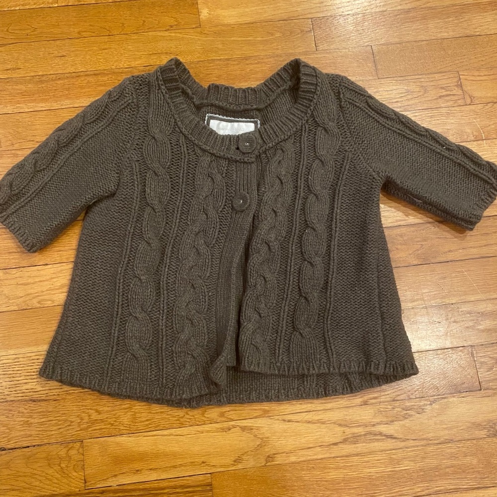 American Eagle Olive Green Cropped Cardigan Shrug